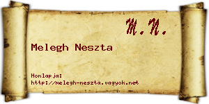 Melegh Neszta névjegykártya